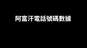 阿富汗電話號碼數據